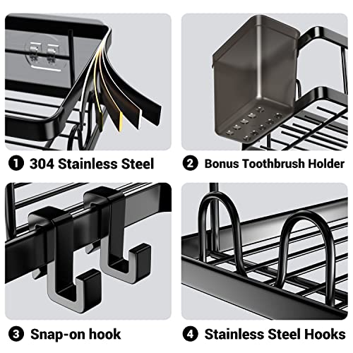 AKTECKE Corner Shower Caddy, 2 Pack Adhesive Shower Corner - Image 5