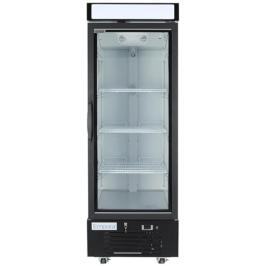 25" Reach-In Freezer with One-Swing Glass Door | Merchandiser Frozen Display Refrigeration for Convenience Grocery Store | 16 Cu. Ft. | 25"W x 26"D x 74.5"H, White, Stainless Steel, 115v, NSF