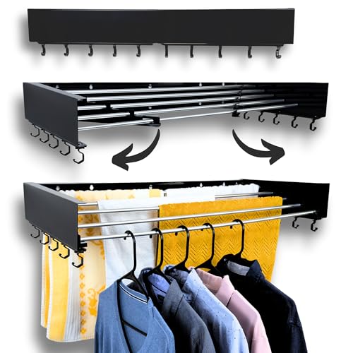 Foldable Wall Mounted Drying Rack - 31.5” Wide, 13.2 Ft - Image 2