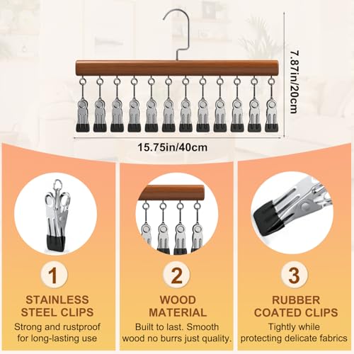 2pcs Closet Organizer with 12 Clips, Space Saving Hanging Closet - Image 4