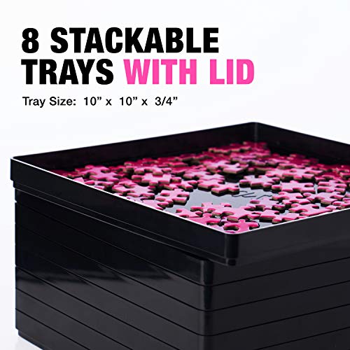 8 Black Puzzle Sorting Trays with Lid 10" x 10" | Puzzle - Image 6