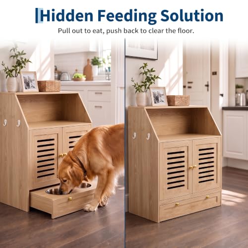 Takywep Wooden Mess-Proof Elevated Dog Feeding Station - Image 7