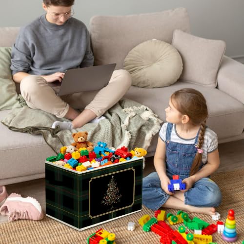Vintage Christmas Tree Gothic Storage Box with Handles - Image 5