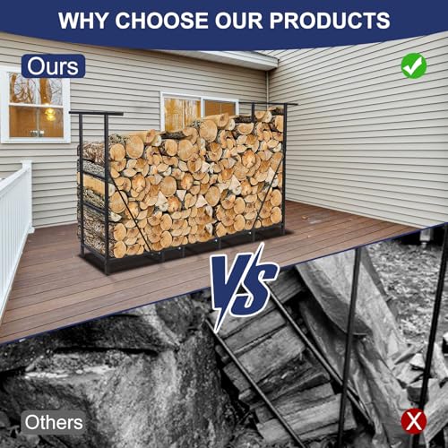 HONEST OUTFITTERS 6ft Firewood Rack Outdoor | Home Organization - Image 6