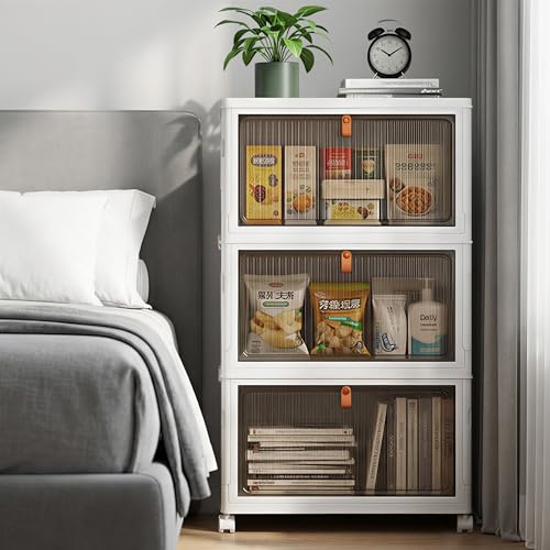 LDQ Storage Bins with Lids, 3 Tier 69QT Stackable Storage Cabinet - Image 6