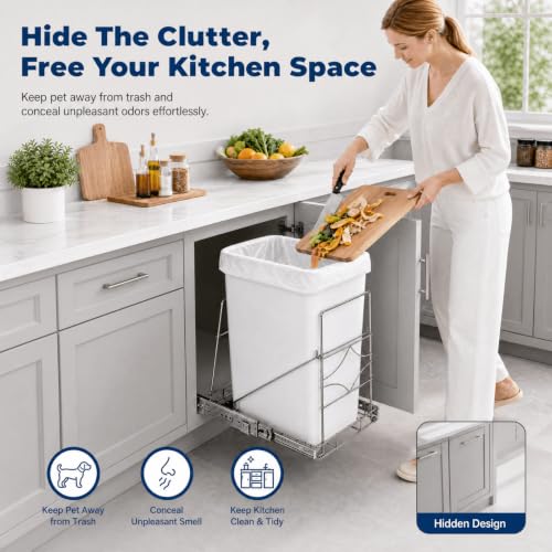 Youeon Pull Out Trash Can Under Cabinet | Home Organization - Image 7