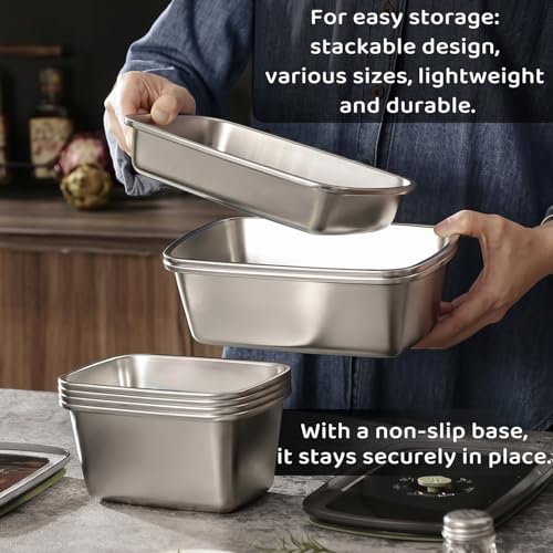 3-Piece 304 Stainless Steel Food Storage Containers with Lids - Image 7