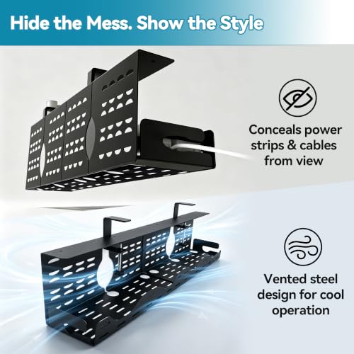 Under Desk Cable Management Tray, Expandable Metal Organizer - Image 8