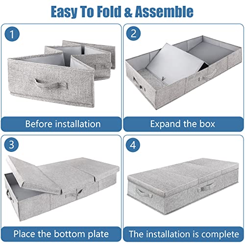 Supowin 2Pack Large Underbed Storage Containers Bin with Lids - Image 4