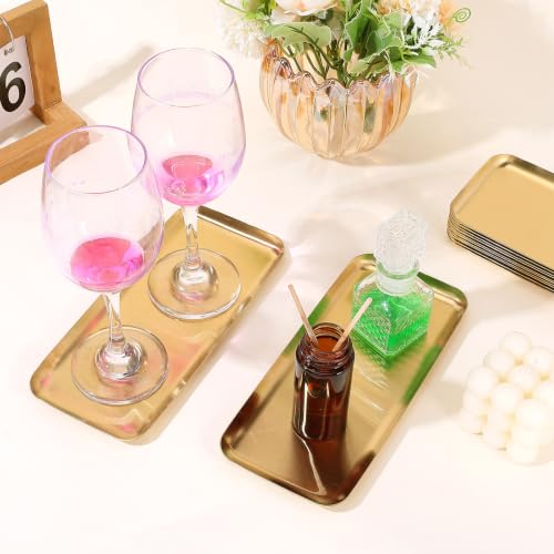 12Pcs Small Stainless Steel Serving Tray Bulk 8.66"x3.74" Jewelry - Image 5