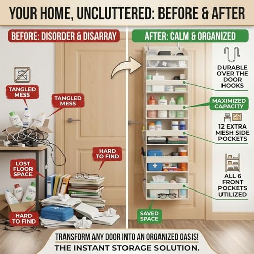 HOMELUX THEORY Over the Door Organizer, 6-Tier - Image 6