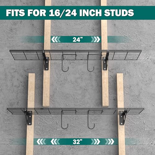Garage Wall Shelves, 12 X 48 Inch Wall Mounted Storage Shelves - Image 5