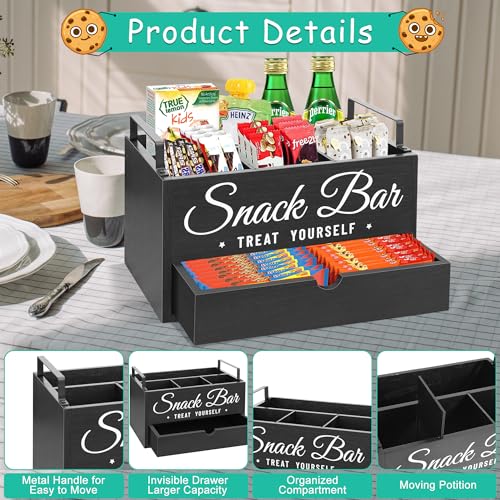 Snack Organizer for Countertop, Wood Pantry Storage Bins - Image 7