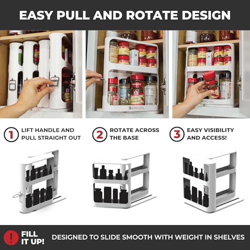 Cabinet Caddy Spice Rack Organizer for Cabinet, Pull & Rotate - Image 5