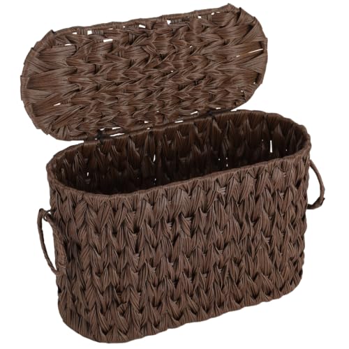 Toilet Paper Storage Basket, 15.7 x 6.5 x 9.8 in Plastic Woven - Image 3