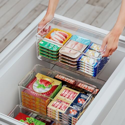 Hudgan 2 Pack Deep Freezer Organizer Bins, Straight Side - Image 5