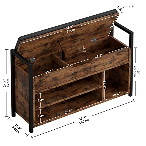 IRONCK Shoe Storage Bench, Entryway Bench with Lift Top - Image 4