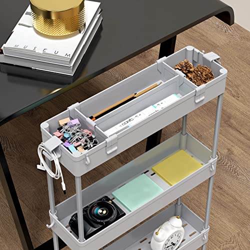 SPACELEAD Slim Storage Cart 4 Tier,Bathroom Organizer Rolling - Image 3