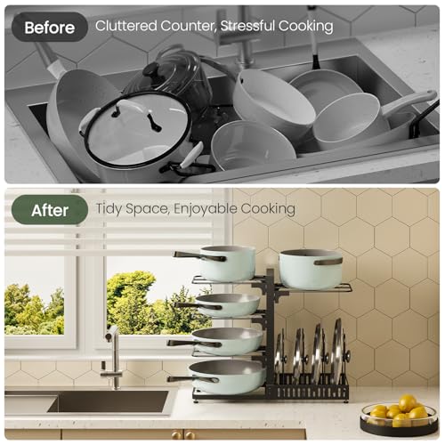 CHOEZON pots and Pans Organizer Under Cabinet, Pot and Pan - Image 5