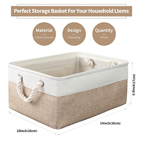 8 Pack Storage Basket Bins - Decorative Baskets Bulk Storage Box - Image 3