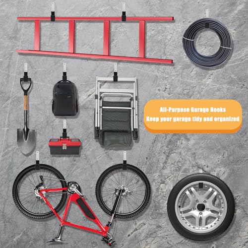 Heavy Duty Wall Mount Hooks, Ladder Hangers for Garage Storage - Image 7