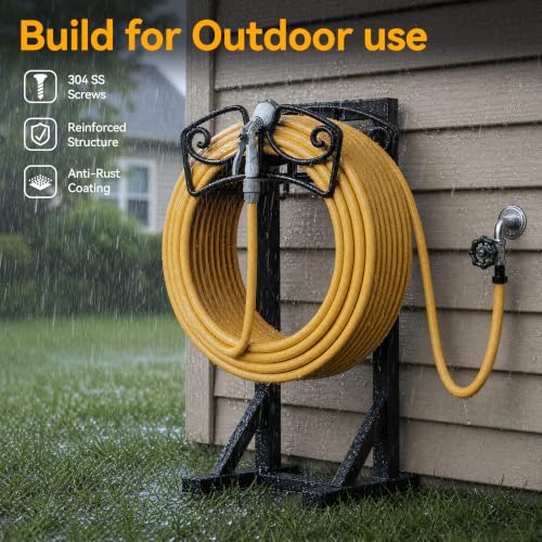 Garden Hose Holder Stand, Freestanding Metal Water Hose - Image 5