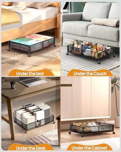 Under Bed Storage With Wheels, 2 Pack Foldable Pattern - Image 5