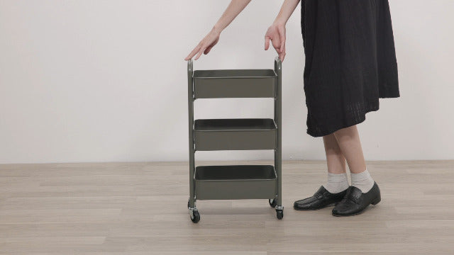 SunnyPoint 3-Tier Delicate Compact Rolling Metal Storage - Image 8