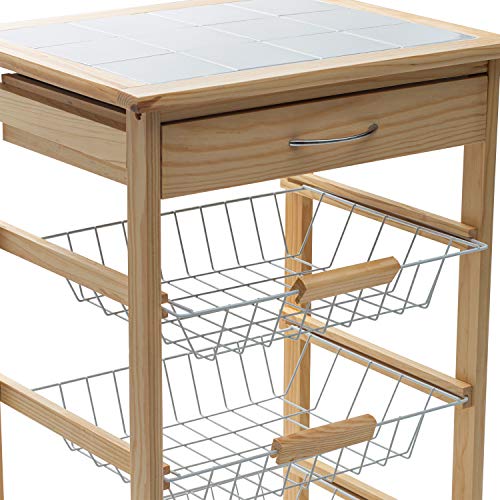 Organize It All Mobile Kitchen Utility Cart with Wire Drawers - Image 6