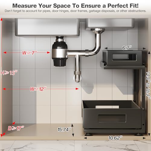 2 Pack Under Sink Organizer with Next-Gen Ball-Beari | Under Sink Stor - Image 3