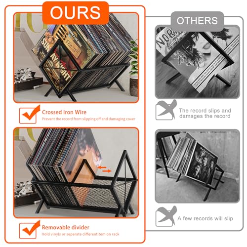 Vinyl Record Storage Holder - 80-100 LP Vinyl Organizer - Image 6