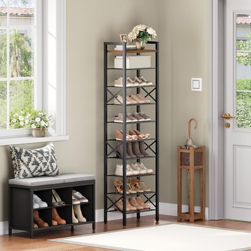 10-Tier Narrow Shoe Rack, Tall Shoe Rack for 10-20 Pairs - Image 3