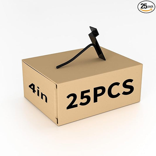 4”Slatwall Hooks,Black Slat Wall Display Hook, 25 PCS Slat Wall Panel Accessory Hooks
