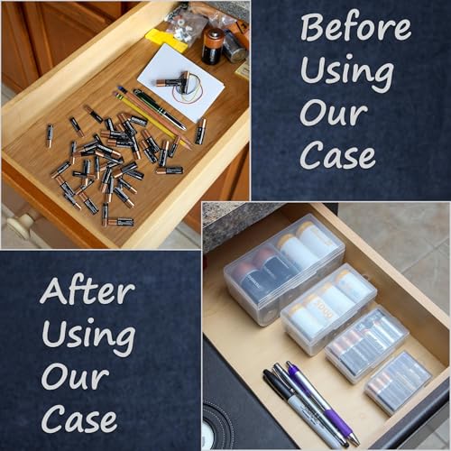 Home-X Set of 4 Battery Organizer Storage Cases - Clear - Image 4