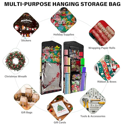 Black Wrapping Paper Organizer Storage Double-Sided - Image 7