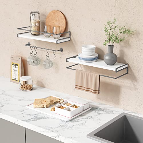Forbena White Floating Shelves for Bathroom Organizer Over - Image 5