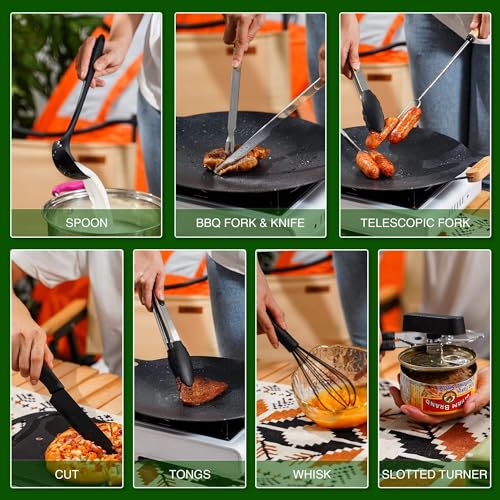 Camping Essentials Cookware Cooking Utensils Set - Image 7