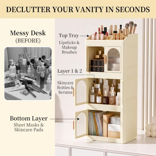 Foldable Makeup Organizer Storage Box - Image 4