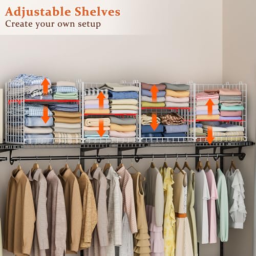 8-Tier Stackable Closet Organizers, Foldable Wardrobe Basket - Image 4
