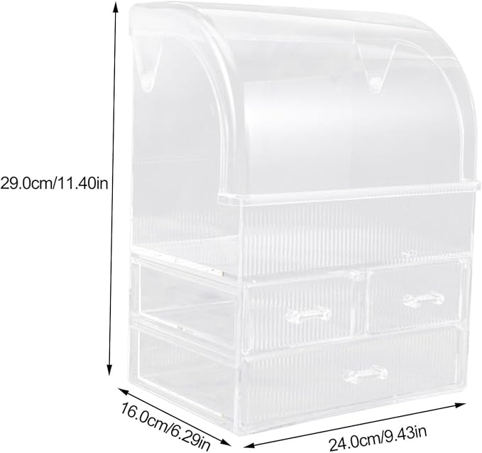 Happyyami Makeup Organizer Large Acrylic Storage Box Desktop Cosmetic Organizer Drawer Storage