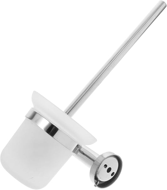 Stainless Steel Wall-Mounted Toilet Brush Set Elegant Holder for Bathroom Cleaning Space-Saving Design for and Rv Use