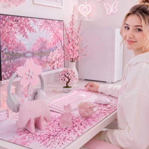 Mifoci Pink Sakura Headphone Stand with Gaming Controller Holder - Image 6