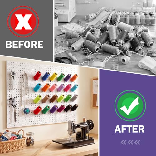 Xuhal 24 Pcs Pegboard Spool Hooks for 1/4" Pegboard - Image 6