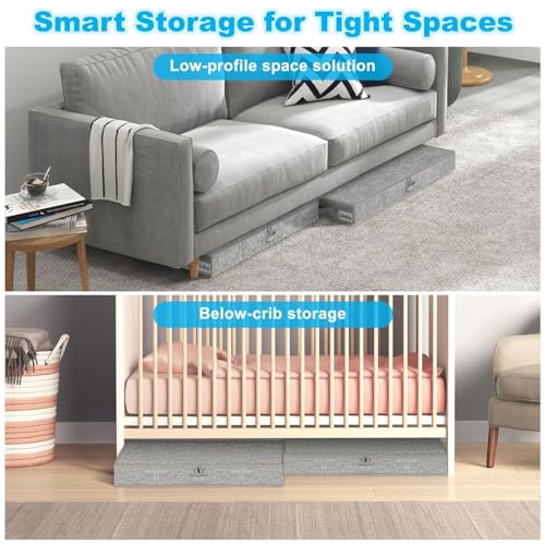 Under Bed Storage Container Bins 2 Pack, 4 Inch Thin Low Profile - Image 6