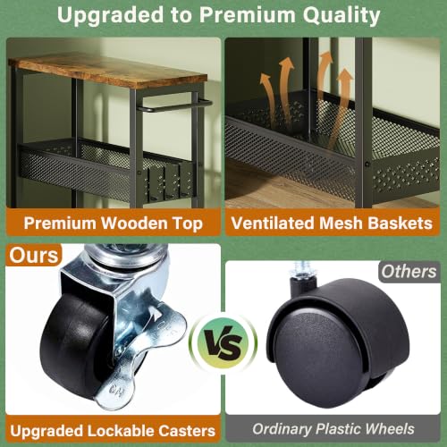 OKZEST 4-Tier Slim Rolling Storage Cart for Kitchen, Laundry Room - Image 6