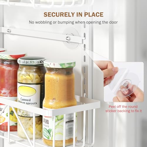 Delamu White Narrow 6-Tier Over the Door Pantry Organizer - Image 5