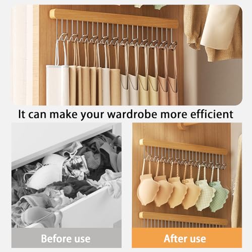 2 Pack Closet Valet Rod, Pull Out Belt Hanger with 8 Hooks - Image 4
