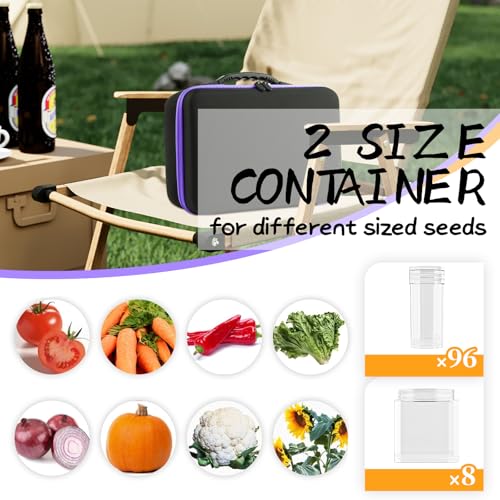 Seed Storage Organizer Box with 104 Bottles & Envelopes - Image 7