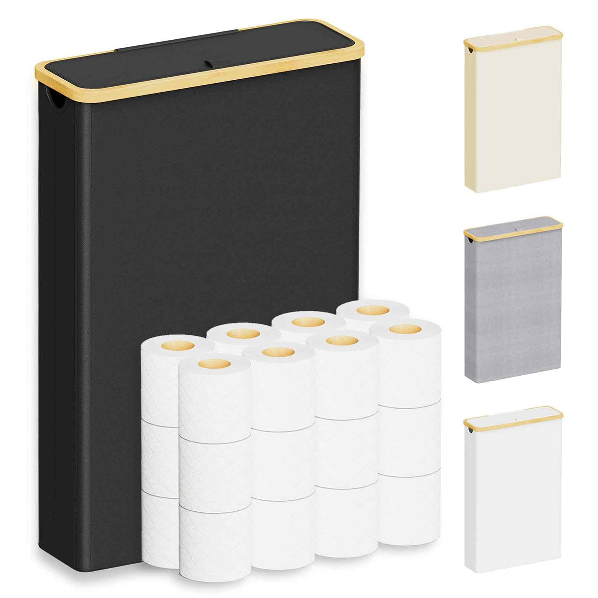 SpaceAid Extra Large Toilet Paper Storage with Lid, Hold - Image 1