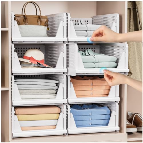 caktraie 5 Pack Stackable Closet Storage Basket - Image 3